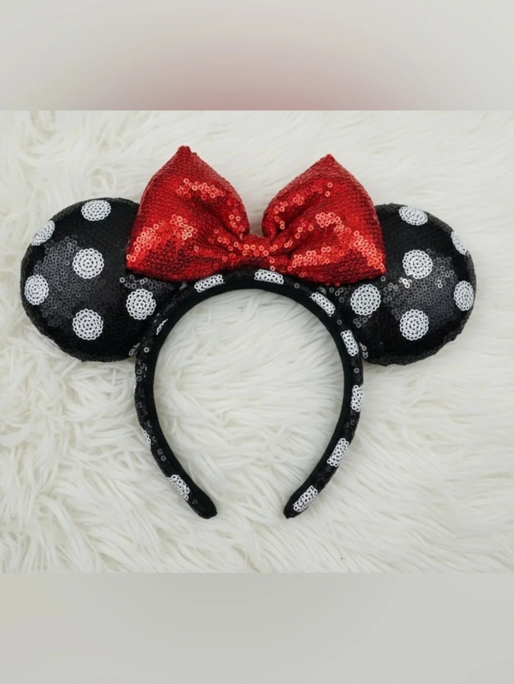 Disney Parks Minnie Mouse Sequined Polka Dot Headband